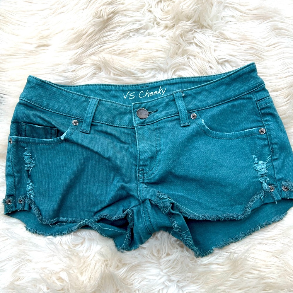 Victoria’s Secret London Jeans Cheeky Teal Blue Shorts
